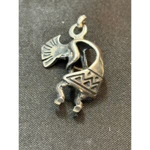Vintage Sterling Silver Kokopelli Pendant 4 g 1.25"
